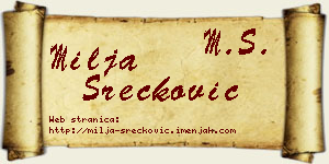 Milja Srećković vizit kartica